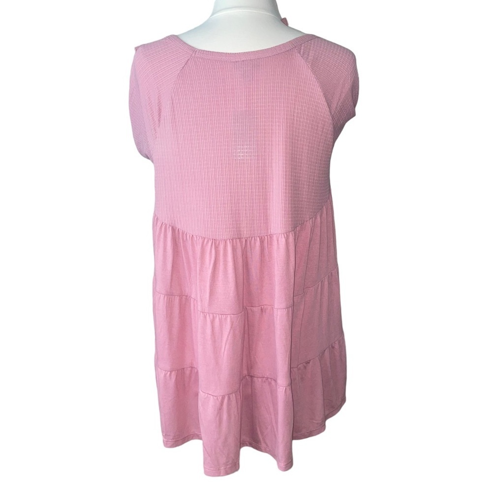 Torrid | Texture Jersey Tiered Back Top in a Dusty Rose Pink Womens Size 1X Plus - Picture 12 of 17